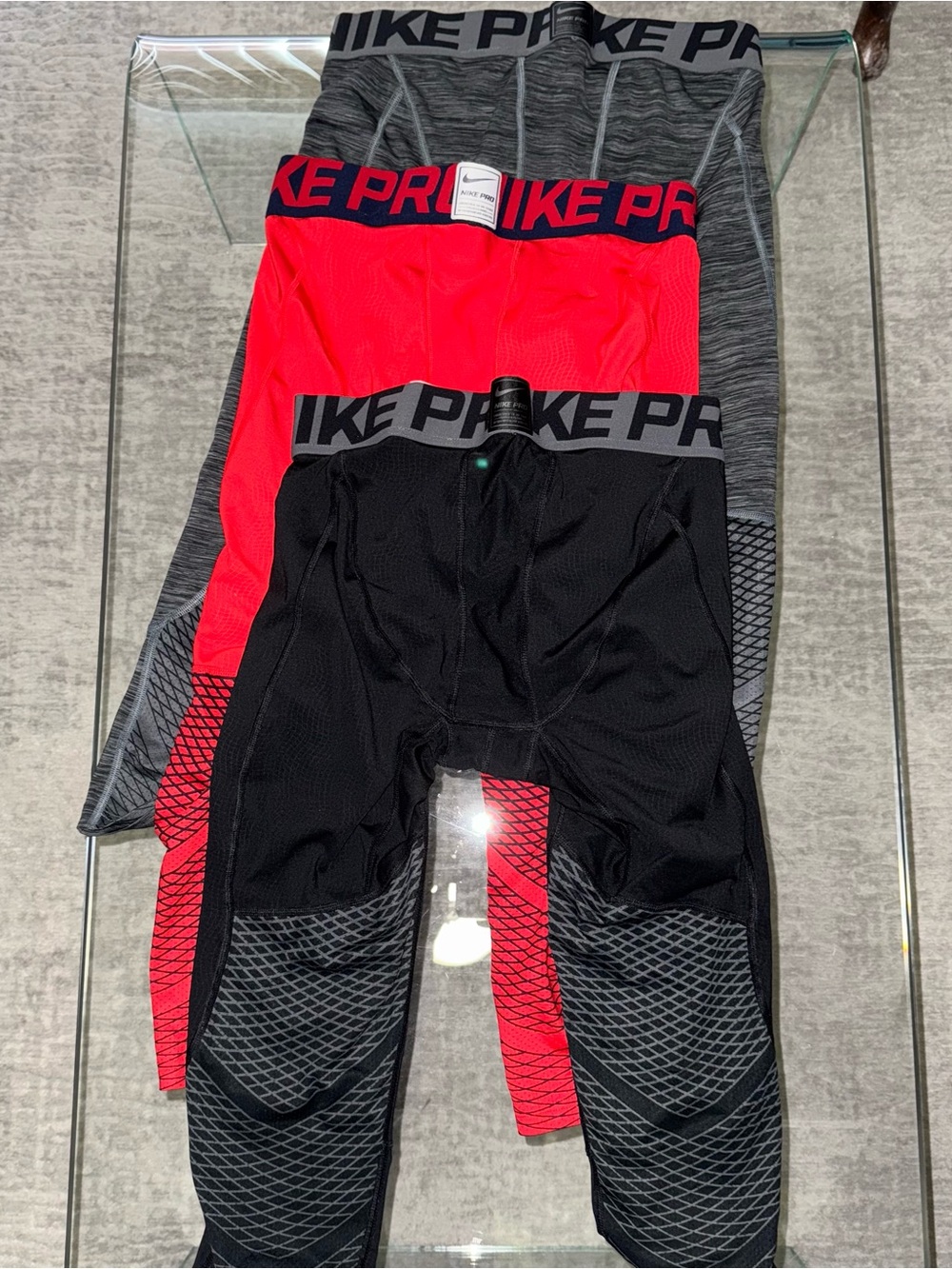 Nike Pro Running Tights Mens Large Lot of 3 Swoosh Athletic Active leggings